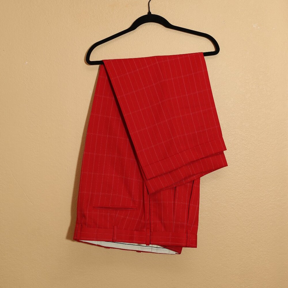 Il Canto Vintage Italian Red Striped Dress Pants (39)